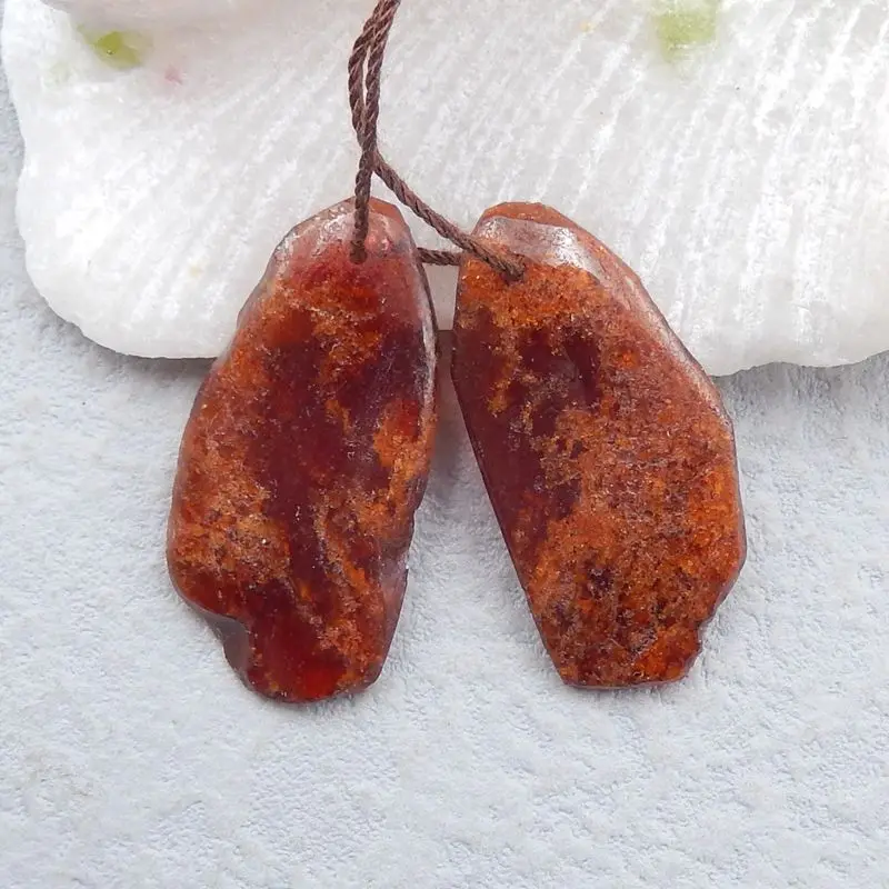 

Nugget Stone Nugget Garnet Earring Beads For Women 33x16x4mm 9g