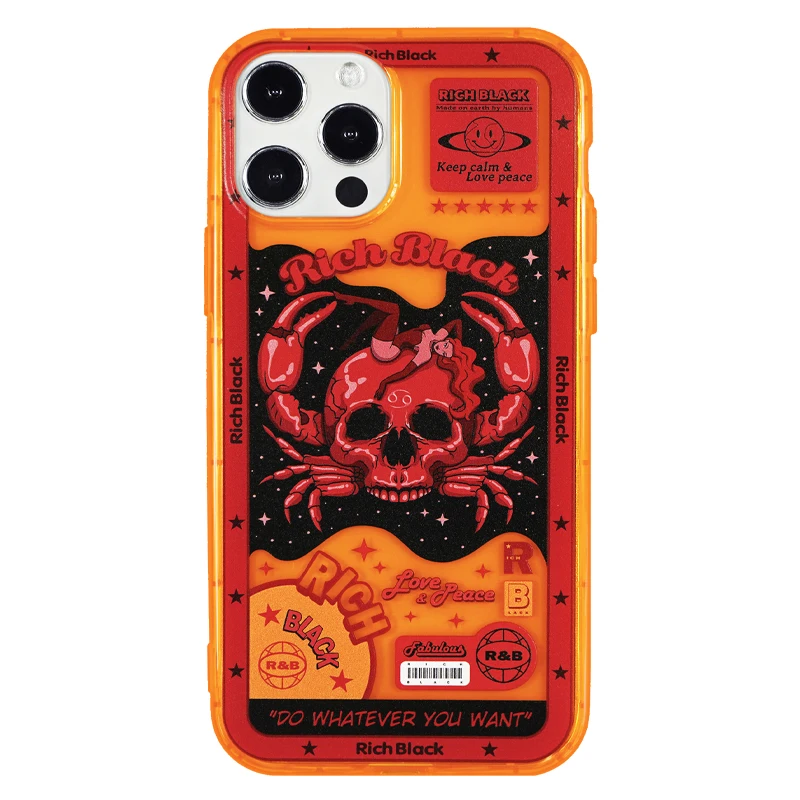 

Mark Lona original design constellation series Cancer fluorescent orange transparent soft shell iPhone 12ProMax