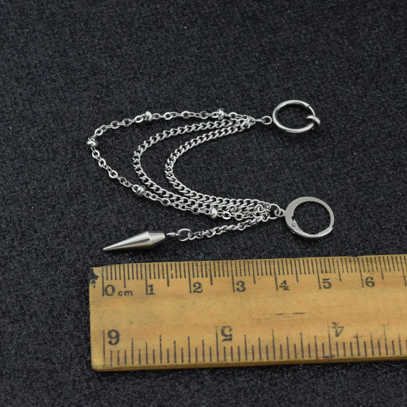 

Stainless Steel Men and Women Pendant Earrings Korean BTS-8 Boys Celebrity Inspired Cool Multi-Layer earring Wholesale