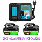 С зарядным устройством и светодиодной подсветкой BL1860B Makita 18 в, батарея BL1830, перезаряжаемые аккумуляторы 18650, 18 в, 10 Ач, 6 Ач, литий-ионный аккумулятор для BL1840, BL1860, BL1850