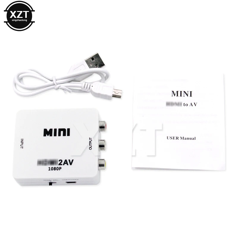 Портативный адаптер-преобразователь HDMI-совместимый с AV преобразователь видео HD