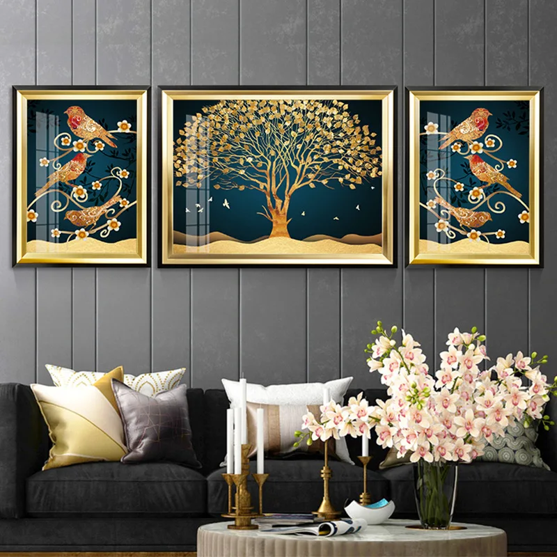 

3 шт., настенные постеры в американском стиле с изображением бабочки птицы дерева