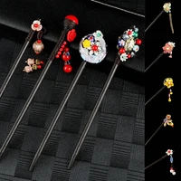 women ethnic chopsticks hairpins wooden jewelry accessories flower vintage chinese style elegant