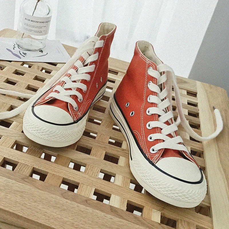 Женские холщовые кроссовки на шнуровке Вулканизированная подошва Повседневная
