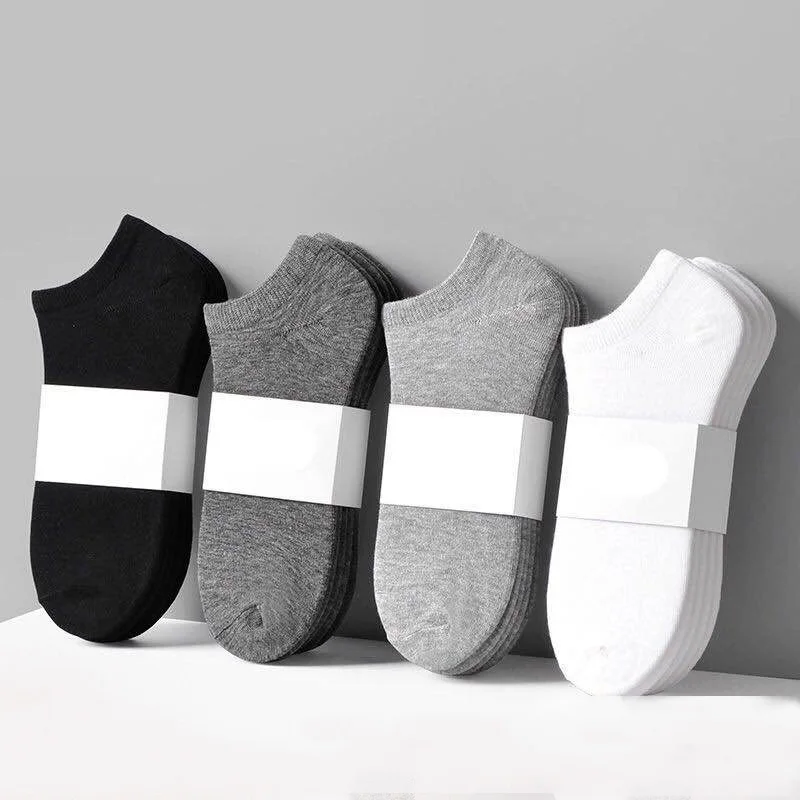 

5Pair / Lot Fashion Happy Men Boat Socks Summer Autumn Non-slip Silicone Invisible Cotton Socks Male Ankle Sock Slippers Meia