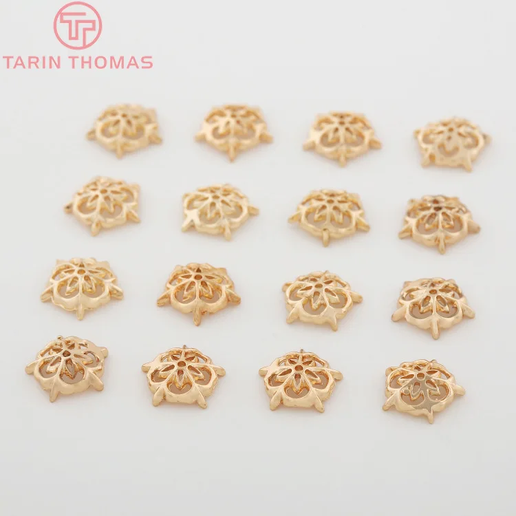 Латунные снежинки с покрытием 24 каратным золотом 10 мм шт.|diy jewelry accessories|jewelry