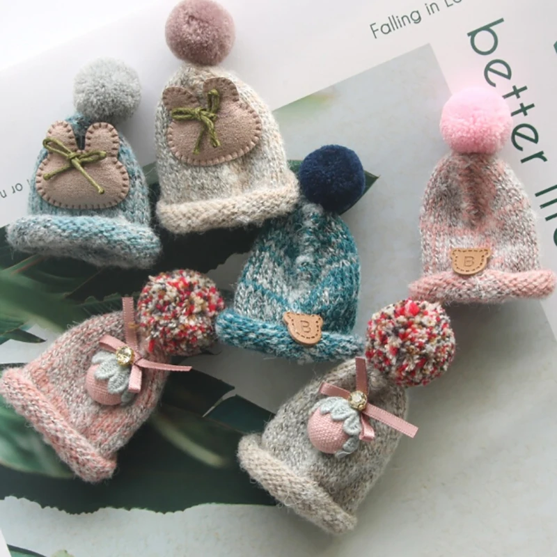 

1PC Cute Mini Rabbit Handmade Knitting Hat Cap DIY Doll Accessories Supplies Toy Kids Gifts 7*4.5cm