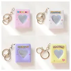 Альбом для фотографий с 16 карманами и брелоком для ключей, альбом для фотографий с полым декором любовь, стикер и визитница, кольцо для ключей, сумка для карт