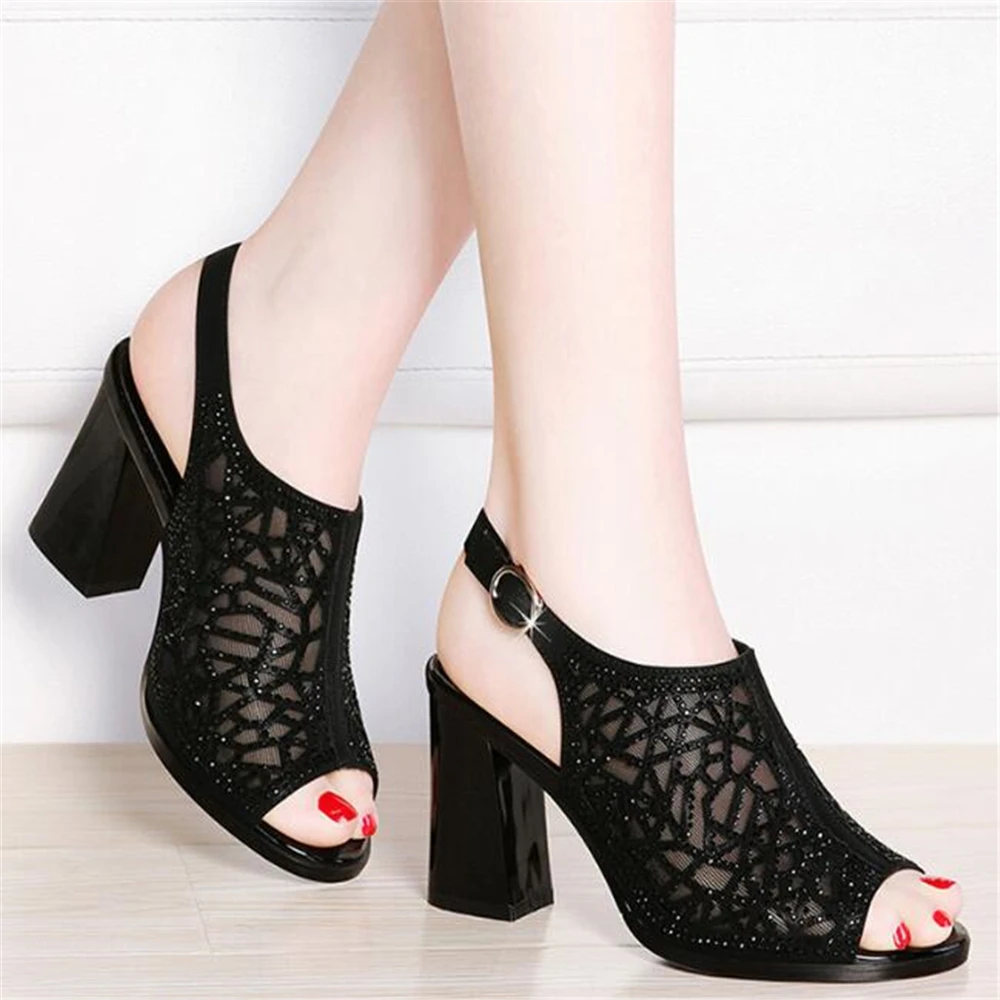 Пикантные Босоножки с открытым носком кружевные женские туфли-лодочки на