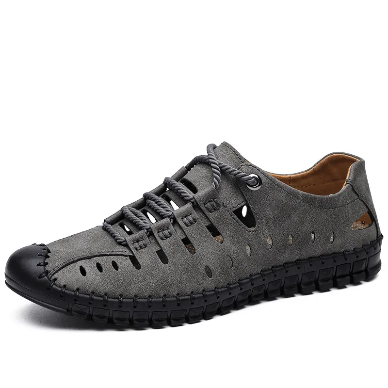 Новинка 2019 года летние мужские сандалии из натуральной кожи Повседневная обувь в