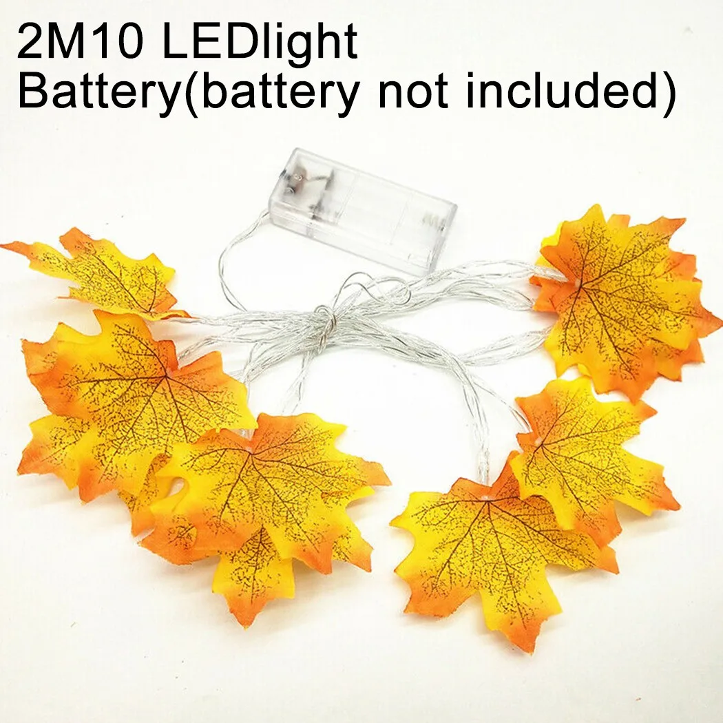 

LED Light Artificial Autumn Fall Maple Leaves Garland Hanging Plant Home Decor Led Maple Leaf String Lights Indoor And Outdoor