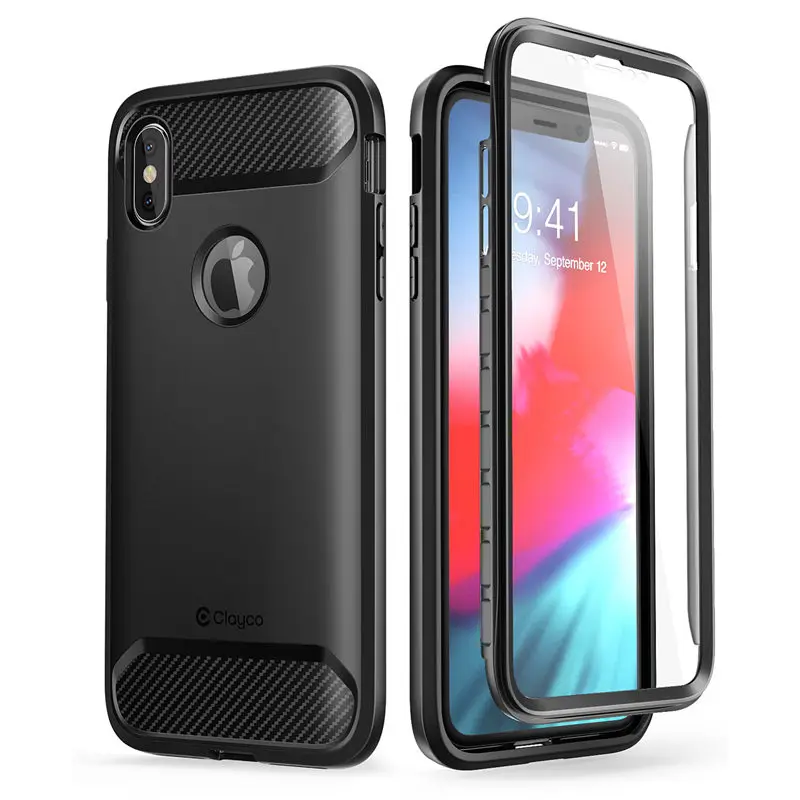 Чехол для iphone Xs Max прочный Clayco Xenon на весь корпус со встроенной защитой экрана iPhone 6
