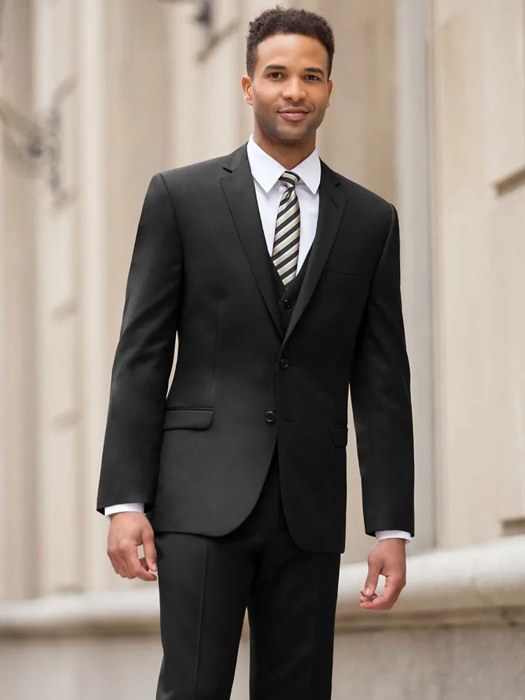 

Men Wedding Tuxedos Black Groom Suits High Quality Formal Wear 2021