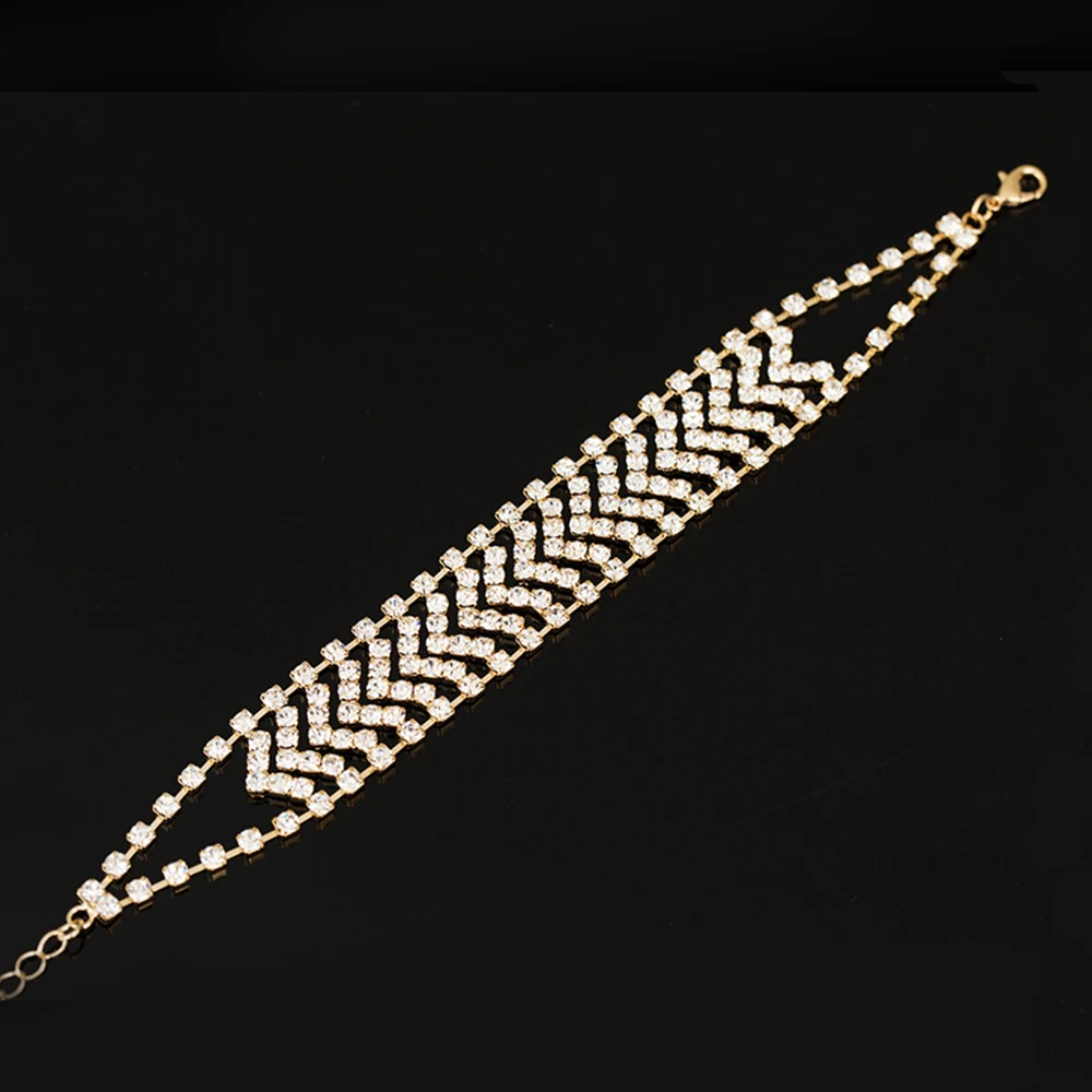 AINAMEISI новое поступление стразы свадебные браслеты и с кристаллами золотые