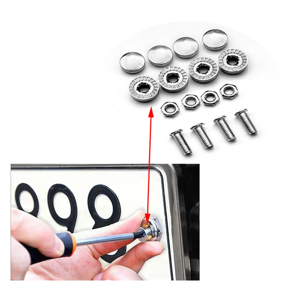 

1 Set high quality Chrome Anti-theft Screws Car License Plate Bolts Frame Screws