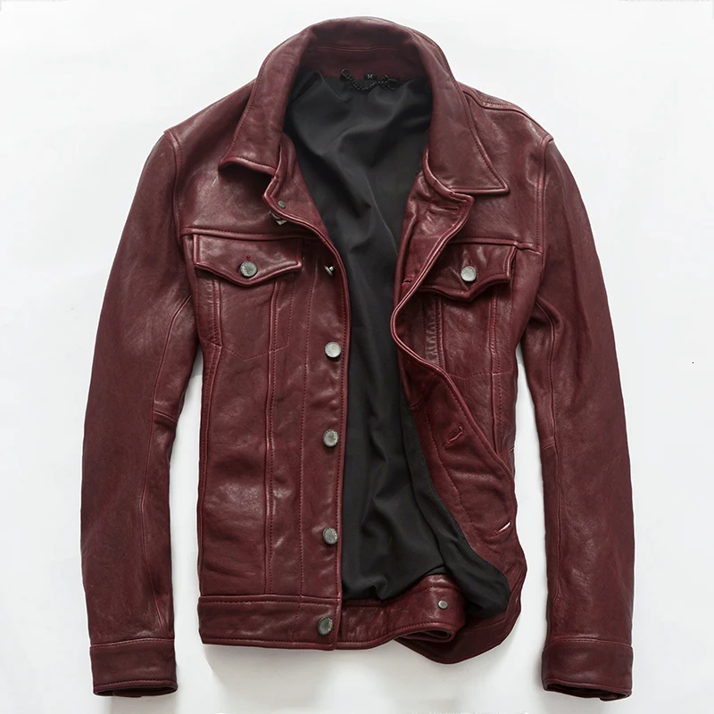 Мужская однобортная куртка Классическая винтажная Толстая из натуральной