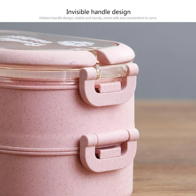 

Lunch bento Box, 2-Layer Leak-Proof Poratable Lunch Box,Wheat Straw Ecological Bento Box for Adults and Children(Double-