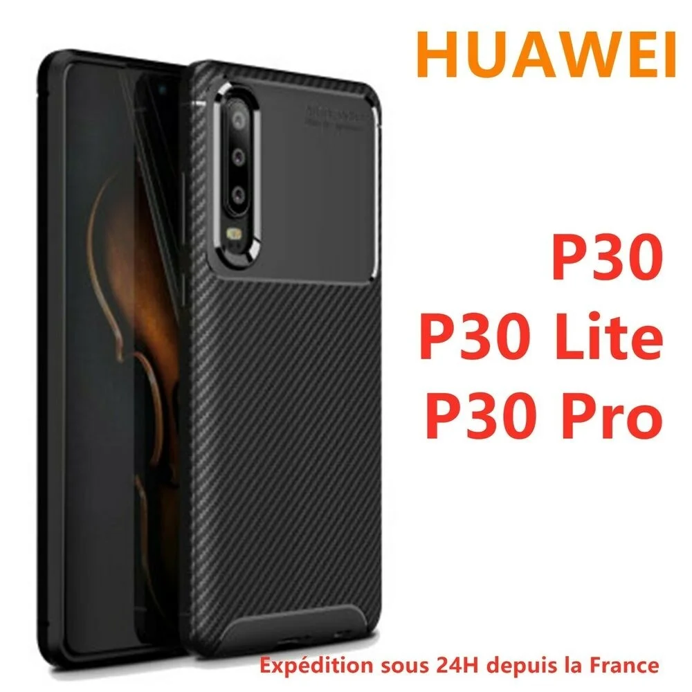 

POUR FOR HUAWEI P30 Pro P30 Lite COQUE HOUSSE ANTICHOC NOIRE