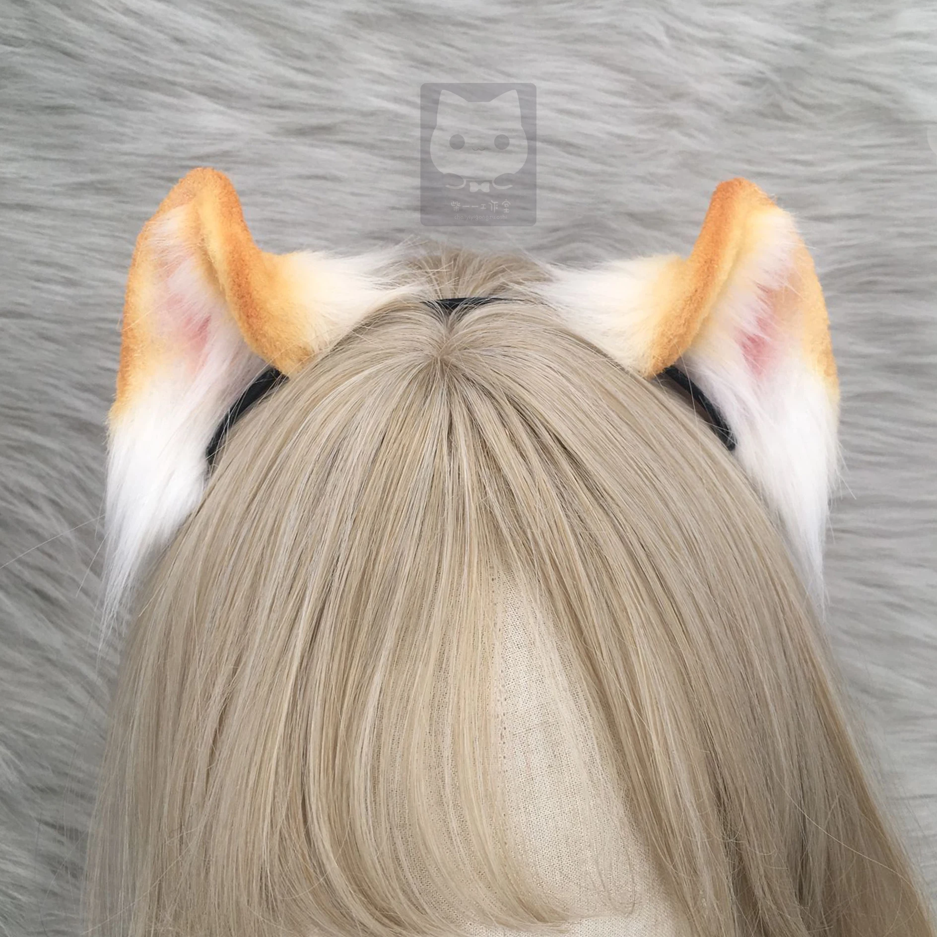 MMGG новый оригинальный ручной работы белые золотые уши обруч для волос аниме