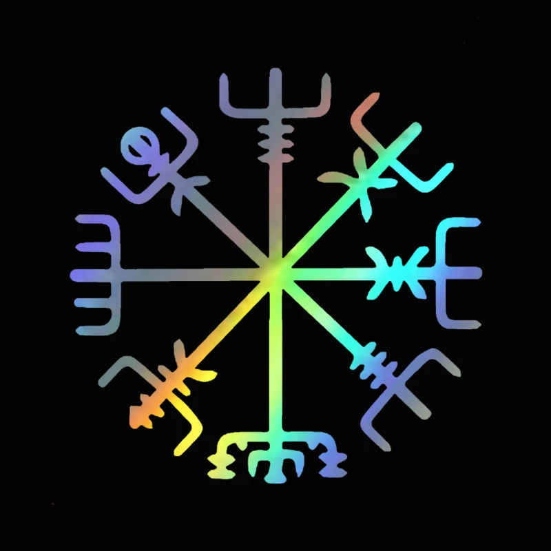 WaveHands Руна викингов компас с рисунками арт машина Стикеры наклейка Отражательная