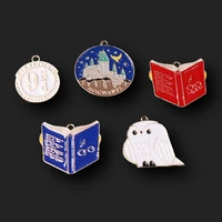 5pcs mix hip hop harajuku enamel magician elements owl tags pendants diy charms jewelry handmade crafts metal accessories p592
