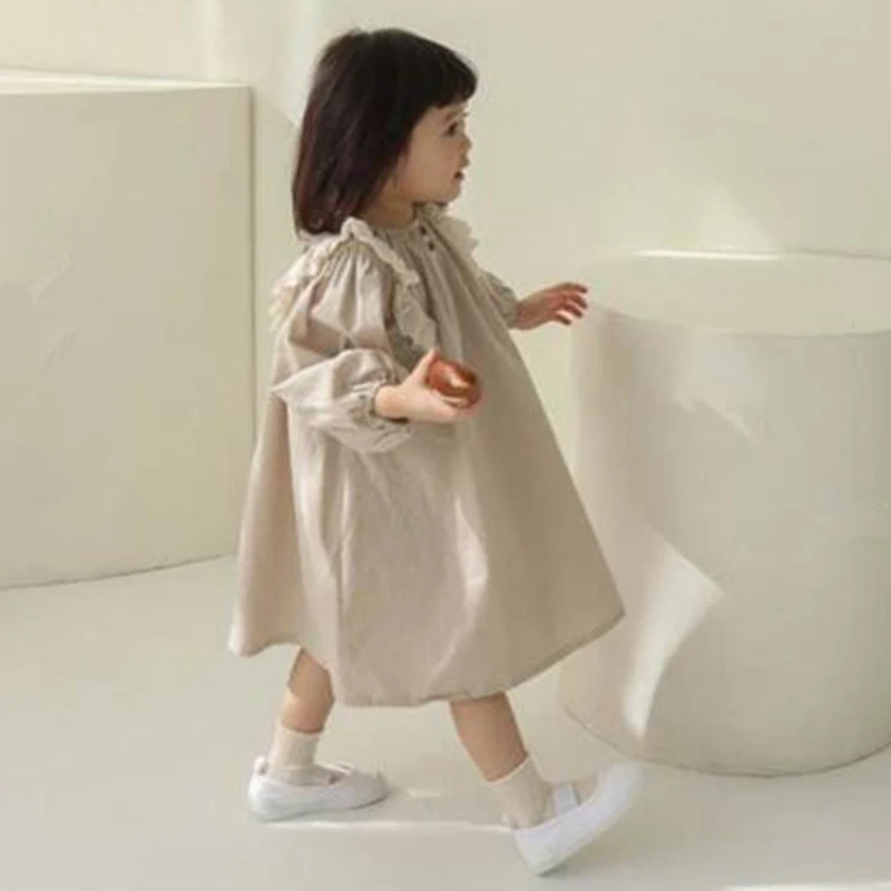 Детское кружевное платье с длинным рукавом на возраст 1-6 лет весна-осень 2021 |