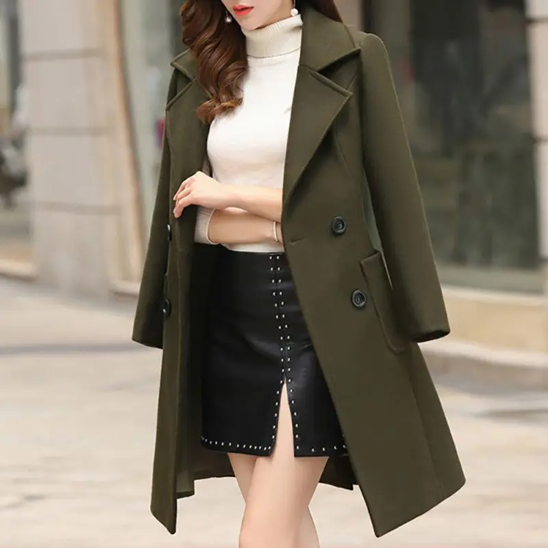 Осенне-зимние шерстяные пальто повседневная шерстяная верхняя одежда