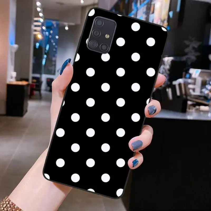 Чехол HUAGETOP в черный и белый горошек оболочка чехол для телефона Samsung S20 plus Ultra S6 S7