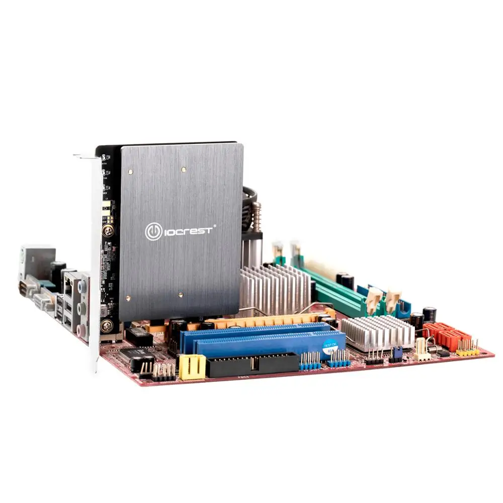 Адаптер IOCREST Dual M.2 Ngff Sata Ssd B Key Pci-e 3 0 X1 с поддержкой радиатора 2230 2242 2260 2280 и 22110 |
