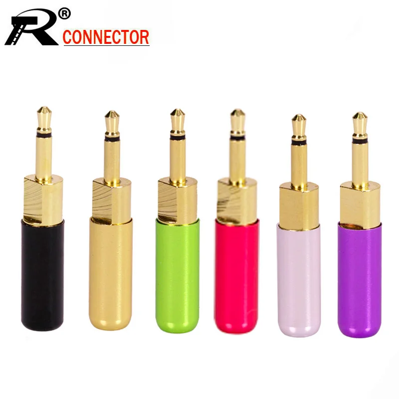 10 шт./лот медный мини разъем 2 5 мм полюса моно штекер для пайки Позолоченный