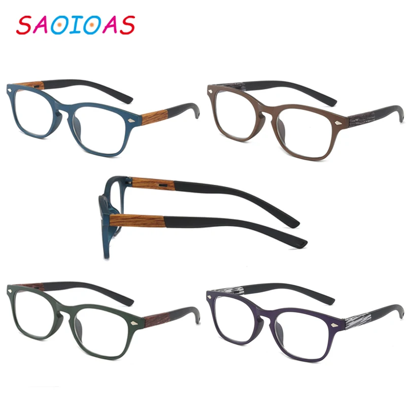 SAOIOAS имитация дерева пластиковые очки для чтения женщин и мужчин смола HD