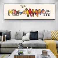 morden colorful parrot birds on wire canvas print painting animal wall art poster nordic picture living room home decoration
