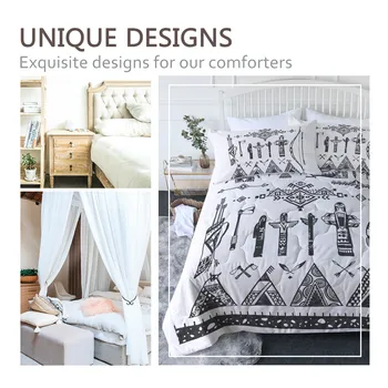 BlessLiving Tribal Quilt Tent Air-conditioning Duvet Bow and Arrow Beding Set Full Size Ethnic Cool Blanket Feather Home Decor 2