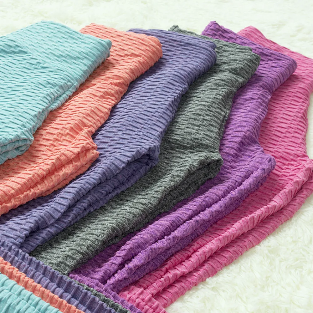 

Леггинсы для йоги с пузырьковой текстурой, спортивные женские колготки для фитнеса, эластичные штаны антицеллюлитные с высокой талией для ...