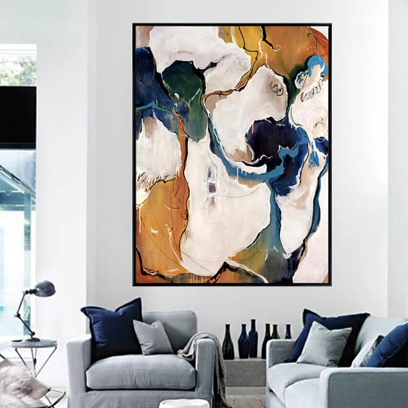 100% ручная роспись абстрактные цветы искусство картина маслом на холсте