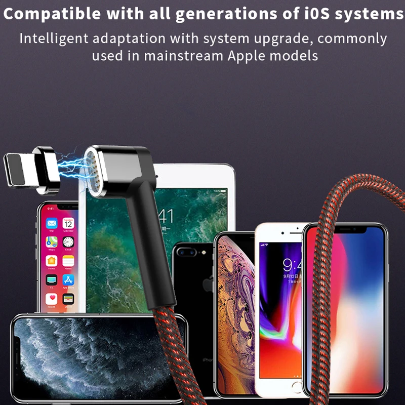 

High Quality 2.4A Fast Charging Magnetic Data USB Type C Cable Mobile Phone Charger For iPhone 11 12 XS Max Apple iPad Wire Line