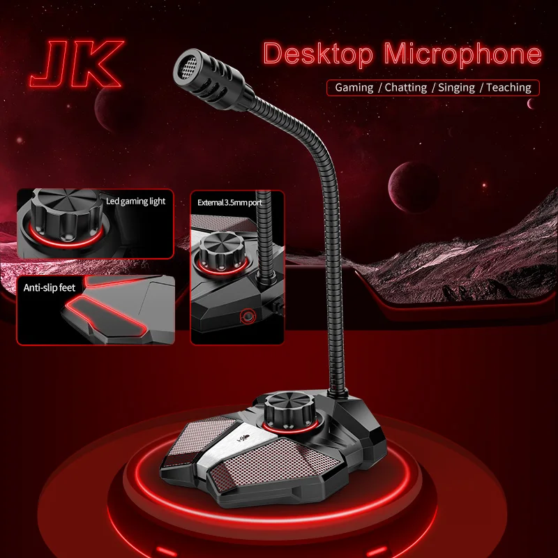 Microfone de Mesa Profissional de Popu Pine com Suporte-gravação Conferência para Microfone de Mesa Jogos Cantando Conferência para Móvel Usb