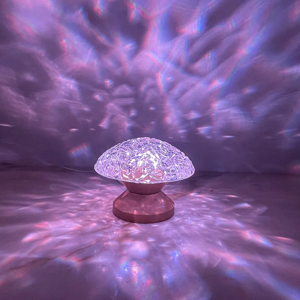 

Креативная проекционная настольная лампа, акриловая декоративная светодиодсветодиодный хрустальная лампа RGB с бриллиантами, домашнее при...