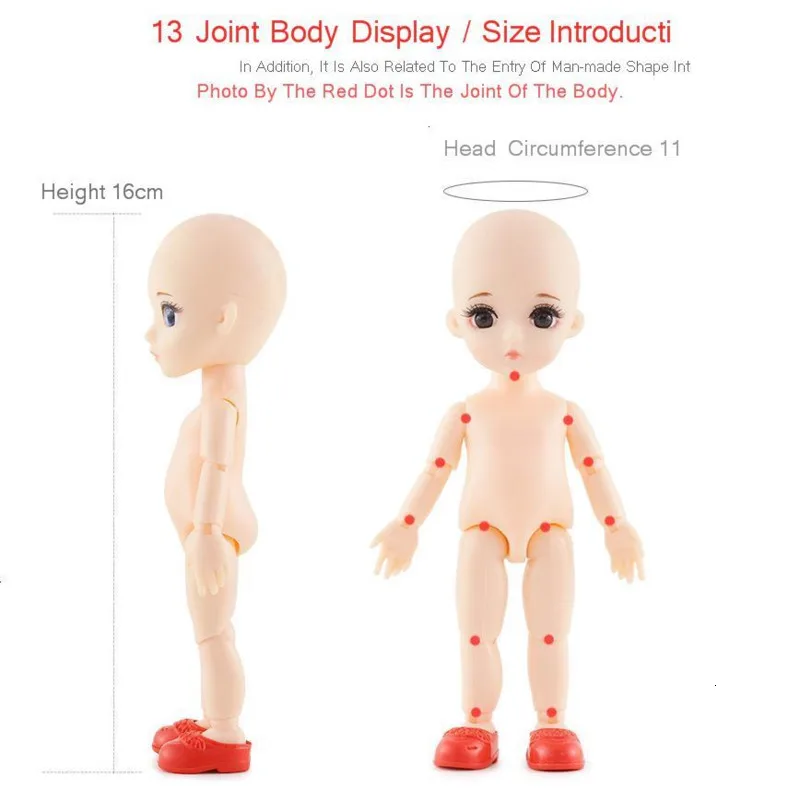 1/12 13 подвижных шарнирных кукол 16 см игрушки милая кукла малыш тело обнаженного