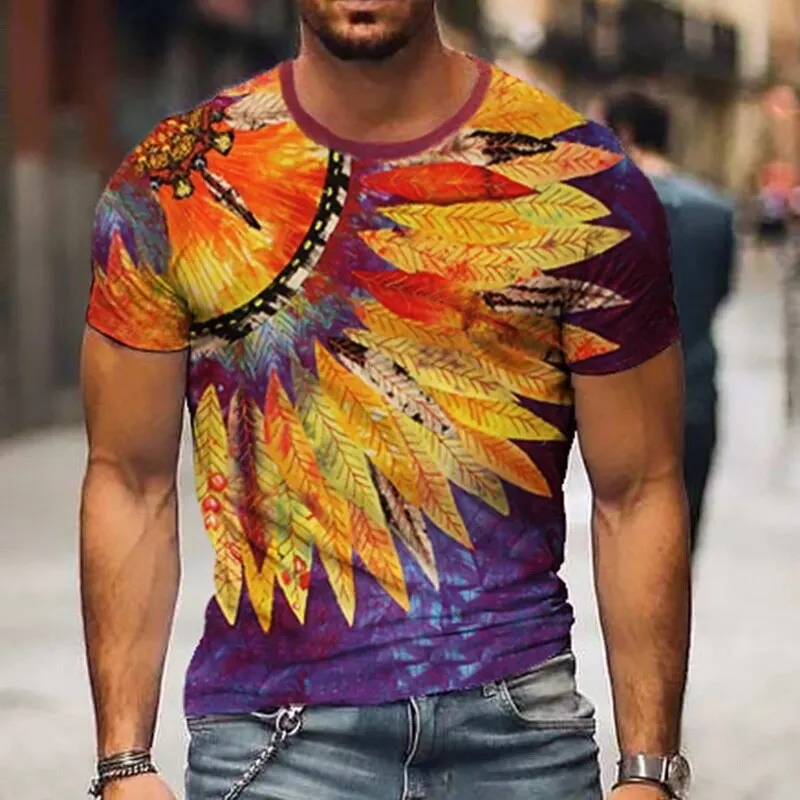 

Men's Vintage Short Sleeve T Shirts 2021 Street Summer 3D Printed New Fashion Harajuku Print O neck Tshirt For Men Plus Size 5XL