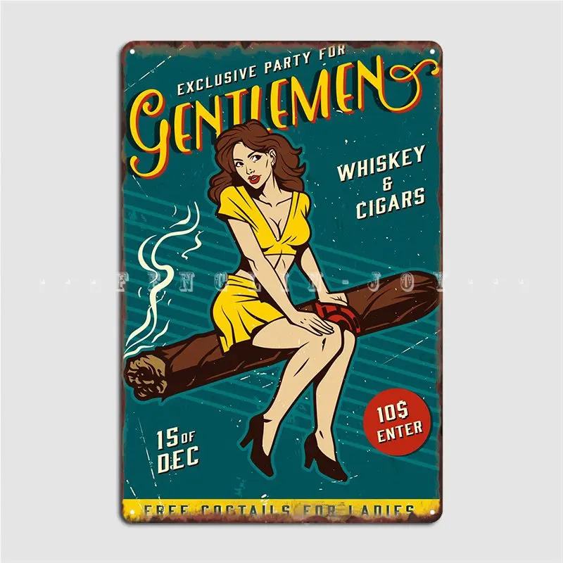 

Vintage Pinup Poster Metal Sign Club Home Living Room Classic Wall Plaque Tin Sign Poster