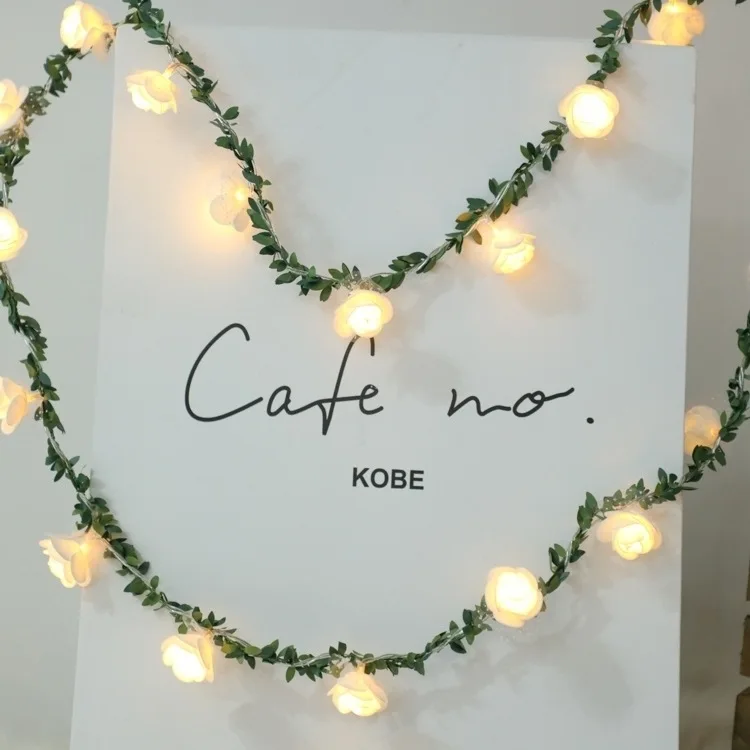 

10/20 Leds Rose Flower Led Fairy String Lights Battery Powered Wedding Valentine's Day Christmas Garland Decor Holiday Lighting
