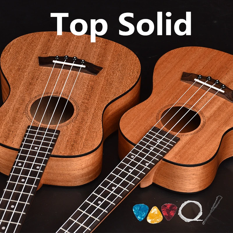 

Ukulele Top Solid Acoustic Electric Concert Tenor 23 26 Inch Hawaiian Guitar Ukelele Mahogany 4 Strings Guitarra Black Edge Uke