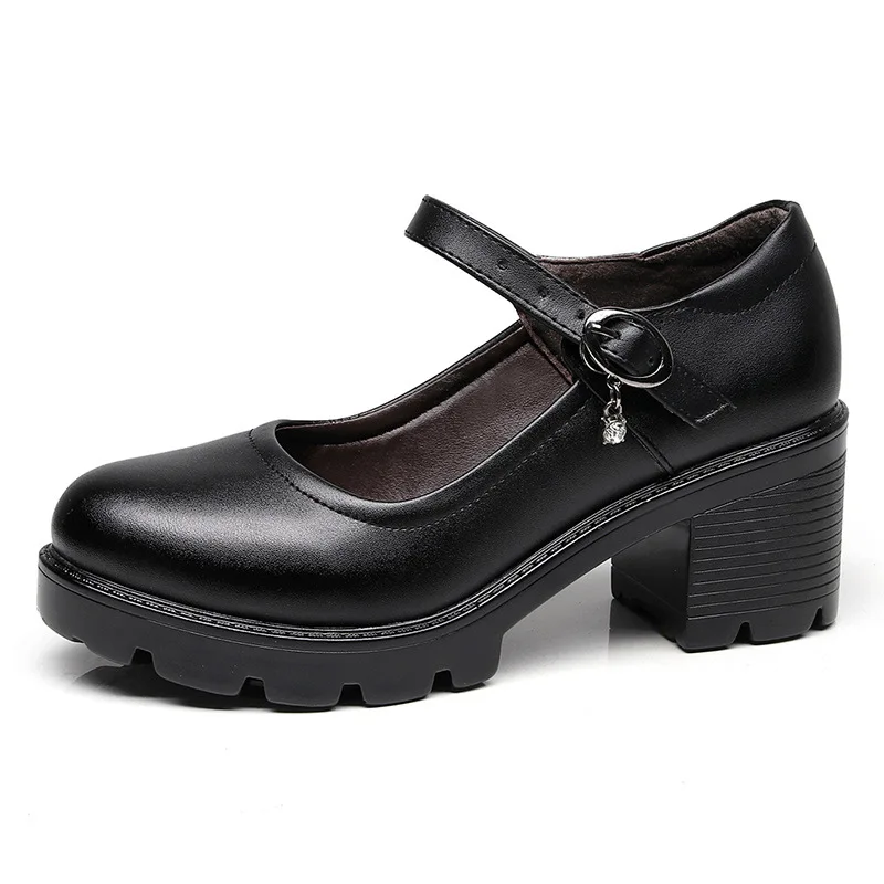 

Женские туфли-лодочки на платформе и блочном каблуке, классические туфли мэри джейн на каблуке для офиса и работы, танцевальные туфли, весна...