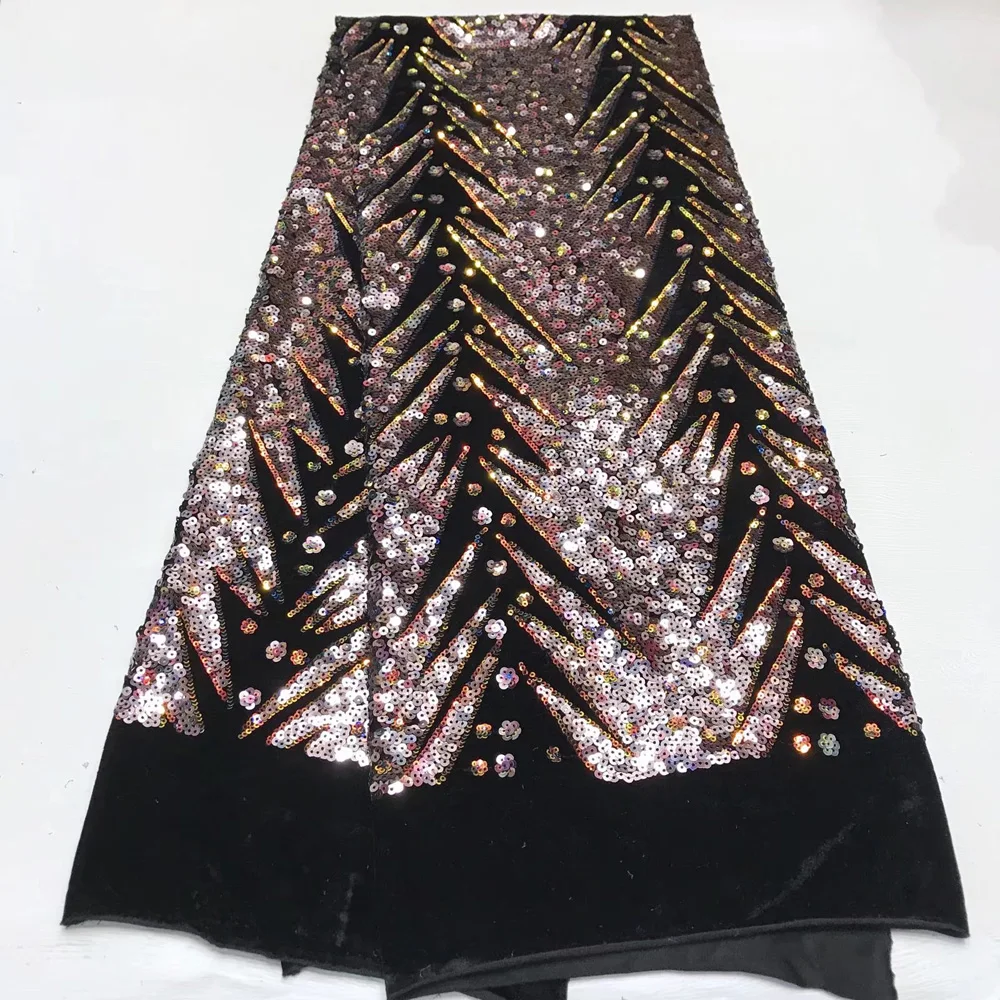 

6 colors (5yards/pc) high quality African sequins lace fabric fabulous velvet lace fabric for attractive party dress FJY229