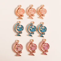10pcs 1711mm enamel globe charms for jewelry making alloy earth charms pendants for diy necklaces earrings making accessories
