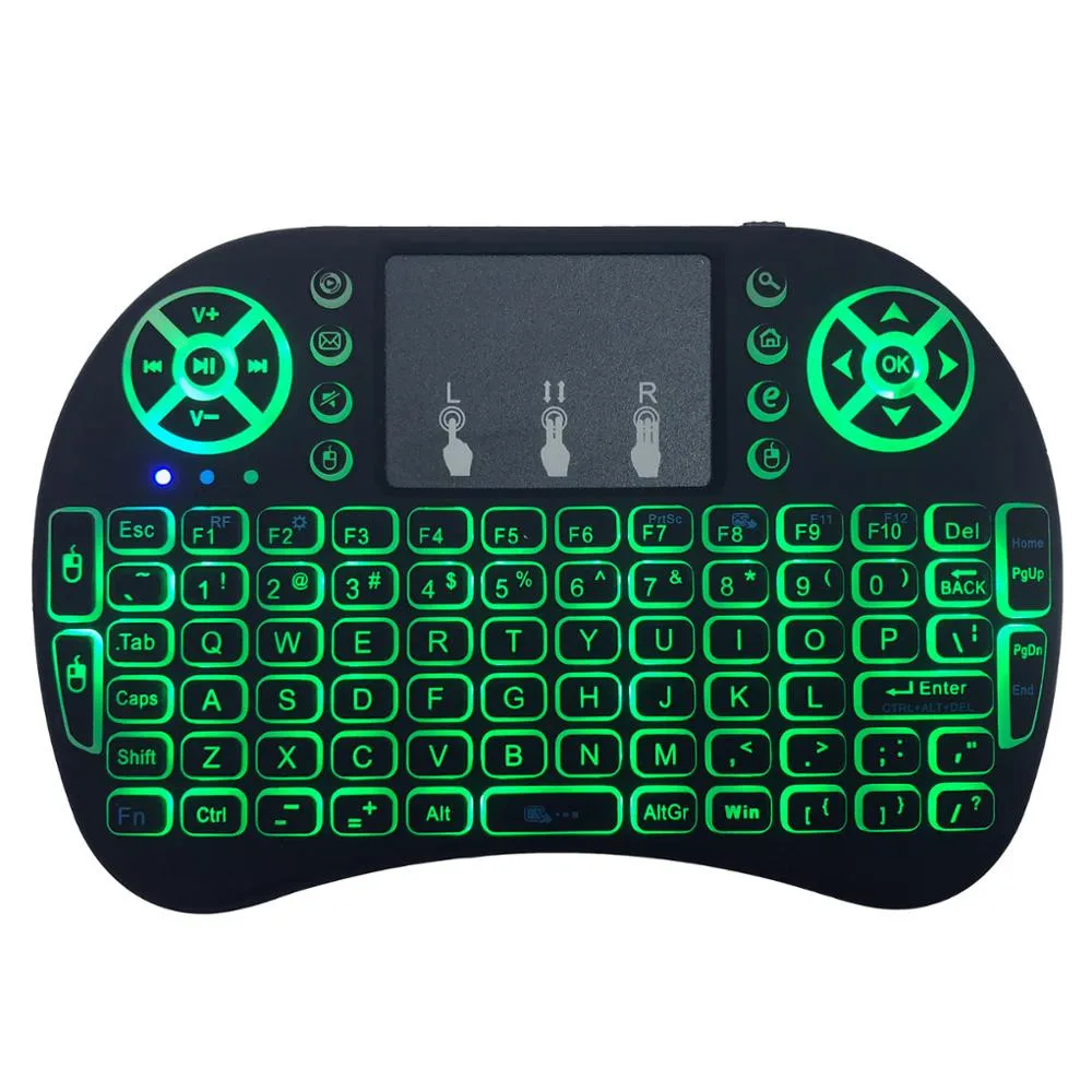 Air-mouse Touchpad Tv-Box пульт дистанционного управления Русский Испанский Английский с подсветкой I8 Мини беспроводная клавиатура