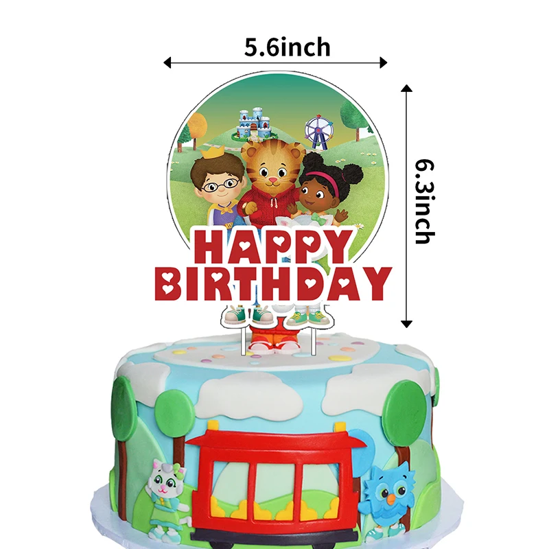 Decoraci&oacute;n de fiesta de cumplea&ntilde;os para ni&ntilde;os, 46 Uds., tem&aacute;tica de pel&iacute;cula de tigre de dibujos animados, globo de bandera extra&iacute;ble, DISE&Ntilde;O DE ESCENA a rayas-1