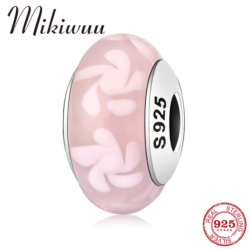 Хит Стерлинговое Серебро 925 пробы пасторальный стиль Изящные розовые муранские