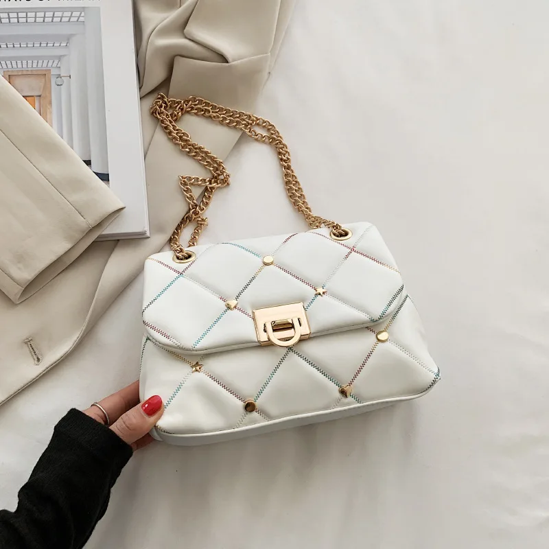 

Women's Bag 2021 New Trendy Chain Single Shoulder Small Square Bag Purses and Handbags Tote Bags for Women